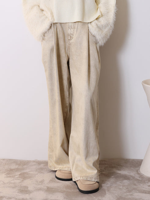 ウォッシュドタックワイドパンツ /3855-279BT